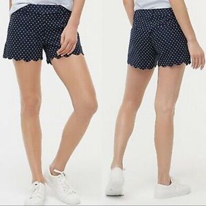 Polka dot scalloped shorts